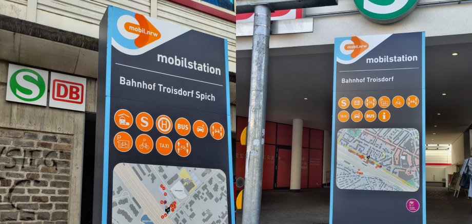 Die Mobilstationen an den Bahnhöfen Spich und in Troisdorf-Mitte
