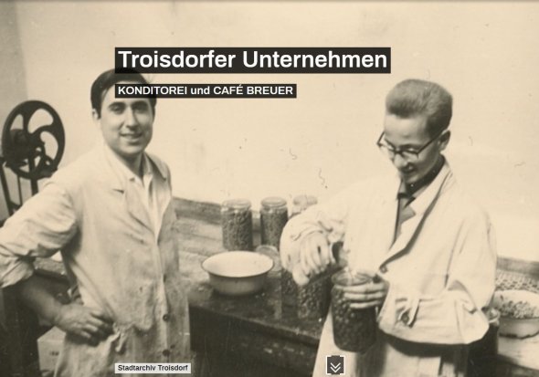 Startseite der Ausstellung (Screenshot: Stadtarchiv Troisdorf)