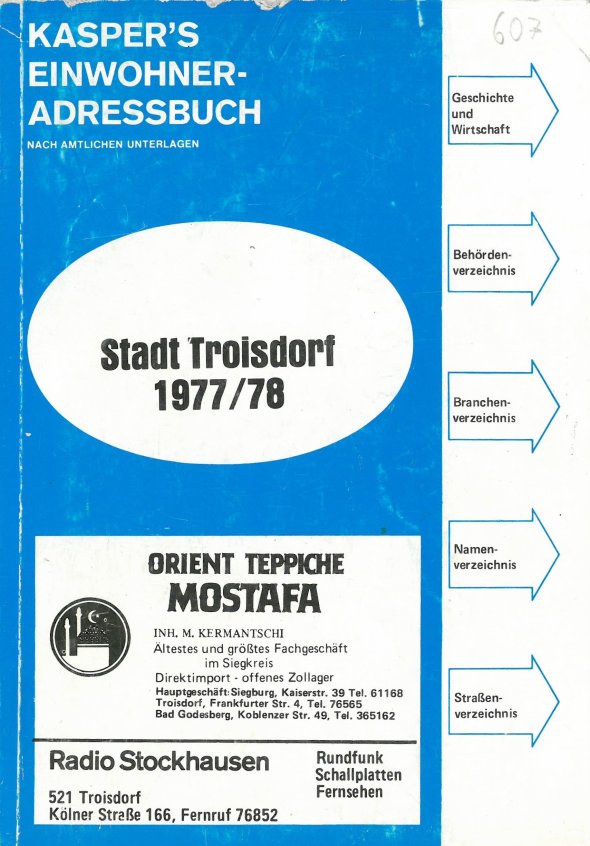 Einwohneradressbuch für die Stadt Troisdorf 1977/78 (Bild: Stadtarchiv Troisdorf)