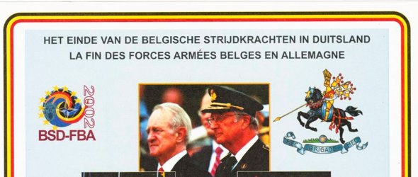 Das Schmuckblatt zur Verabschiedung der belgischen Streitkräfte in Deutschland (Bild: Stadtarchiv Troisdorf) Das Schmuckblatt zur Verabschiedung der belgischen Streitkräfte in Deutschland (Bild: Stadtarchiv Troisdorf)