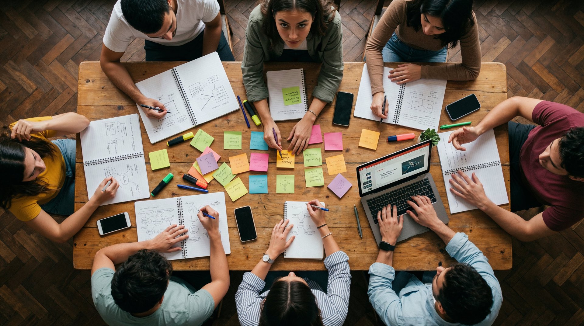 Community Arbeitstisch mit Personen